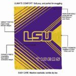 lsu tigers diagonal stripes purple blanket best selling