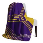 lsu tigers diagonal stripes purple blanket best selling