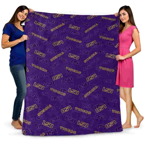 lsu tigers diehard fans purple blanket fashion forward