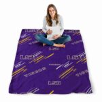 lsu tigers fan spirit purple blanket high quality