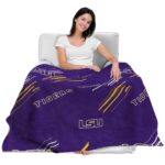 lsu tigers fan spirit purple blanket latest model