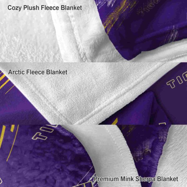 lsu tigers fan spirit purple blanket premium grade