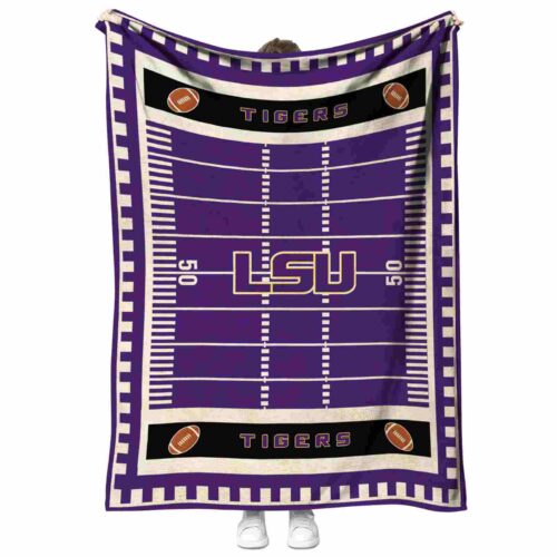 lsu tigers football field purple blanket best selling