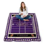 lsu tigers football field purple blanket high quality
