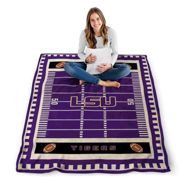 lsu tigers football field purple blanket high quality