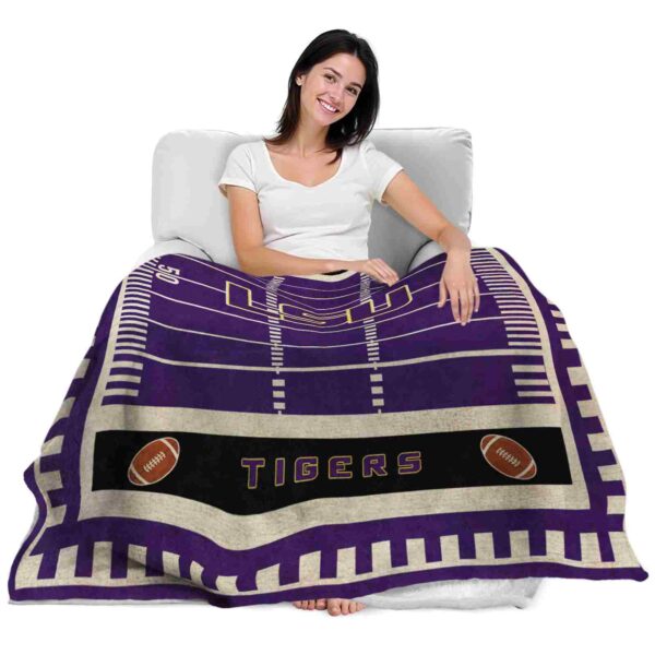lsu tigers football field purple blanket latest model