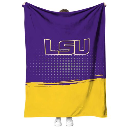 lsu tigers gradient dots purple blanket best selling