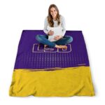 lsu tigers gradient dots purple blanket high quality
