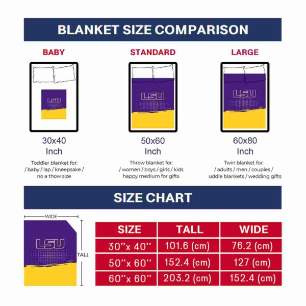 lsu tigers gradient dots purple blanket trendy