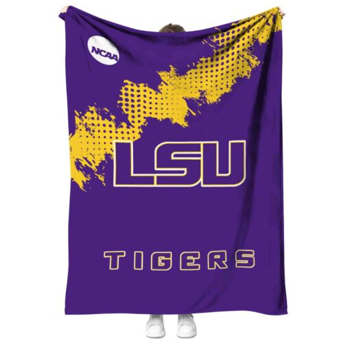 lsu tigers grunge texture purple blanket best selling