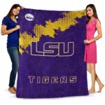 lsu tigers grunge texture purple blanket best selling