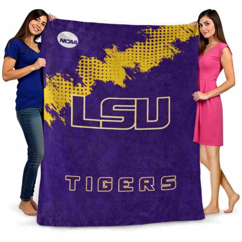 lsu tigers grunge texture purple blanket fashion forward