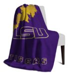 lsu tigers grunge texture purple blanket best selling