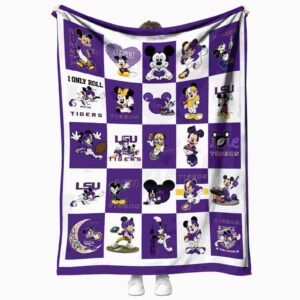 lsu tigers mickey minnie purple white blanket best selling