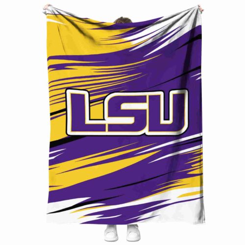 lsu tigers paint streaks purple white blanket best selling