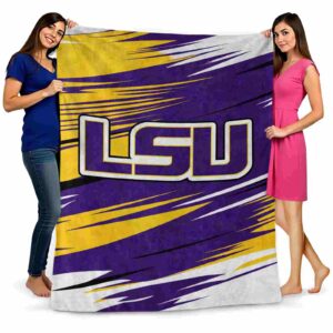 lsu tigers paint streaks purple white blanket fashion forward