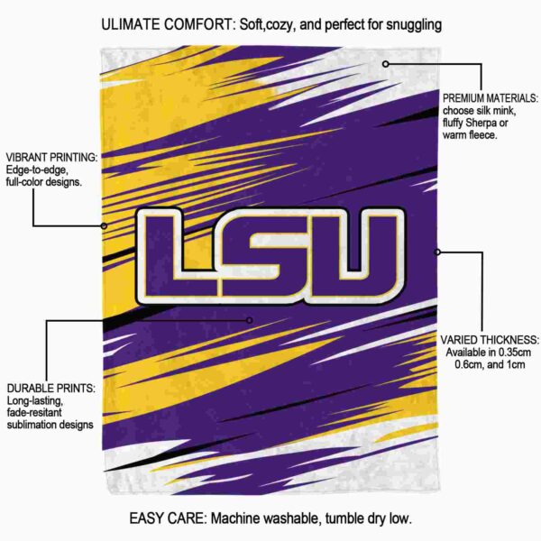 lsu tigers paint streaks purple white blanket new arrival