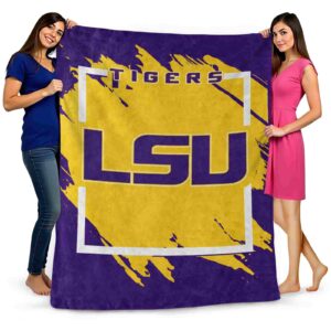 lsu tigers splatter effect purple blanket fashion forward