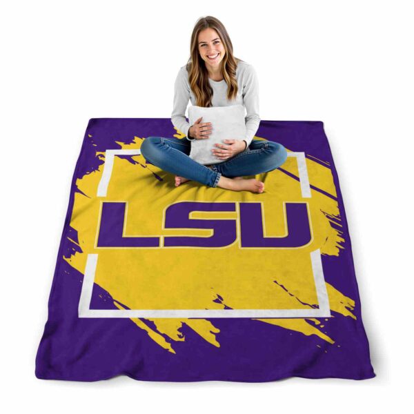 lsu tigers splatter effect purple blanket high quality