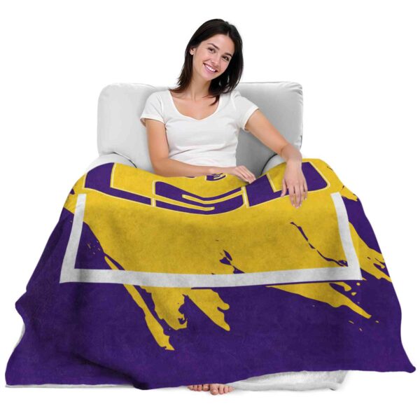lsu tigers splatter effect purple blanket latest model