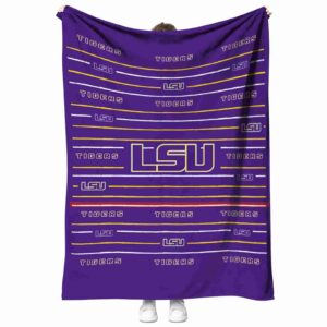 lsu tigers striped pattern purple blanket best selling