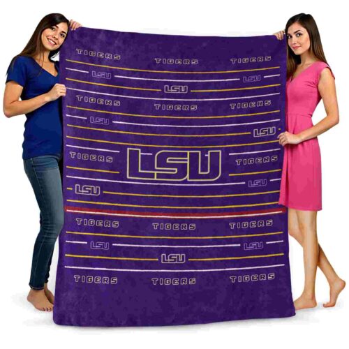 lsu tigers striped pattern purple blanket fashion forward