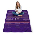 lsu tigers striped pattern purple blanket high quality