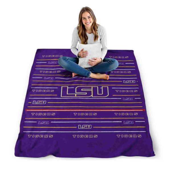 lsu tigers striped pattern purple blanket high quality
