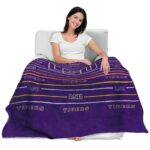 lsu tigers striped pattern purple blanket latest model