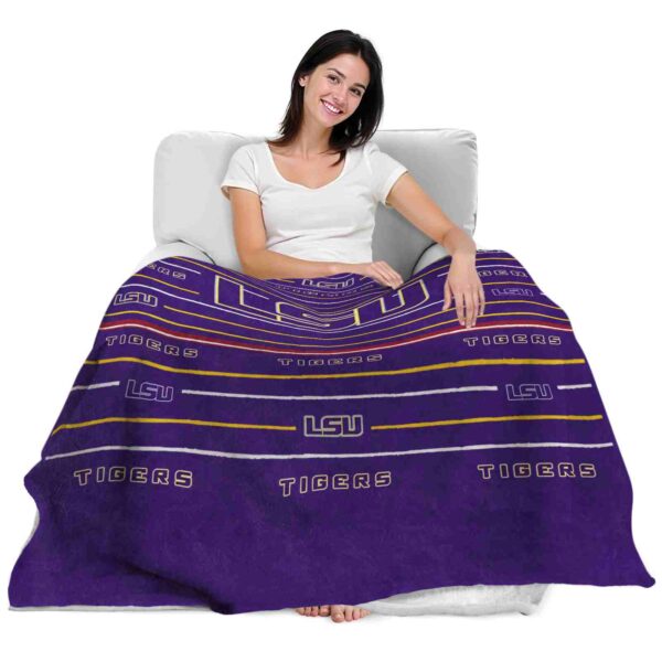 lsu tigers striped pattern purple blanket latest model