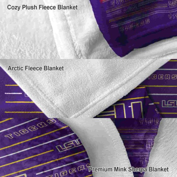 lsu tigers striped pattern purple blanket premium grade