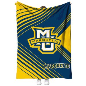 marquette golden eagles diagonal stripes blue blanket best selling