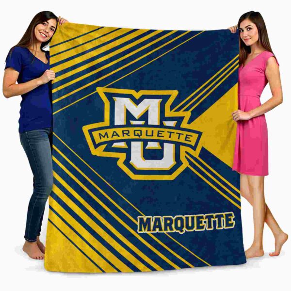 marquette golden eagles diagonal stripes blue blanket fashion forward