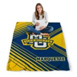 marquette golden eagles diagonal stripes blue blanket high quality