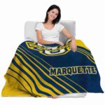 marquette golden eagles diagonal stripes blue blanket latest model