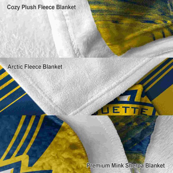 marquette golden eagles diagonal stripes blue blanket premium grade