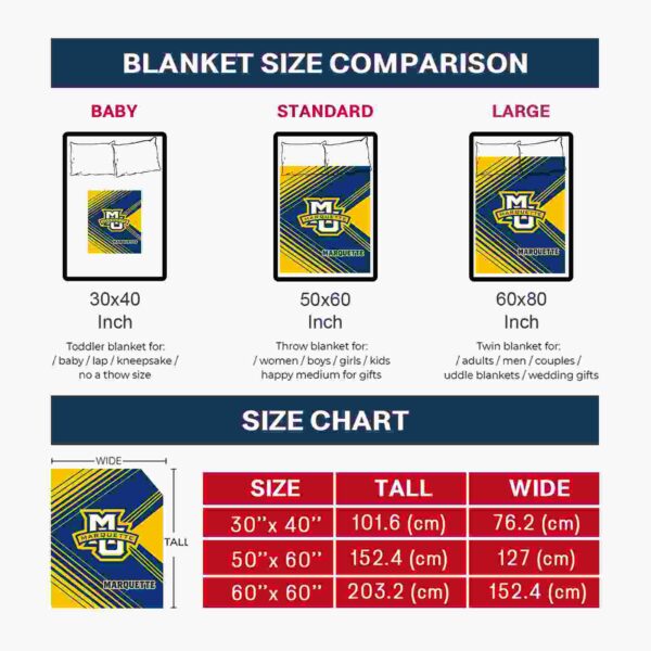 marquette golden eagles diagonal stripes blue blanket trendy