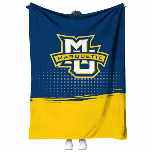 marquette golden eagles gradient dots blue blanket best selling