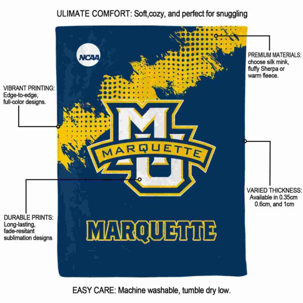 marquette golden eagles grunge texture blue blanket new arrival