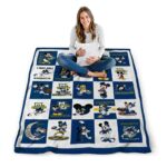 marquette golden eagles mickey minnie blue white blanket best selling