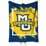 marquette golden eagles splatter effect blue blanket best selling
