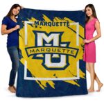 marquette golden eagles splatter effect blue blanket best selling