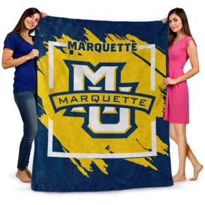 marquette golden eagles splatter effect blue blanket fashion forward