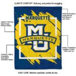 marquette golden eagles splatter effect blue blanket best selling