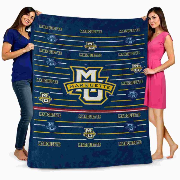 marquette golden eagles striped pattern blue blanket fashion forward