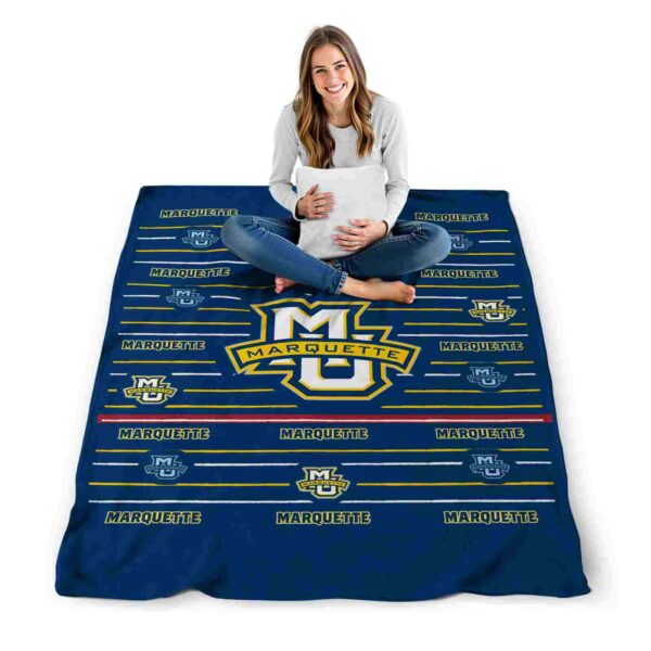 marquette golden eagles striped pattern blue blanket high quality