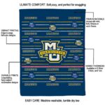 marquette golden eagles striped pattern blue blanket new arrival