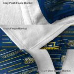 marquette golden eagles striped pattern blue blanket premium grade