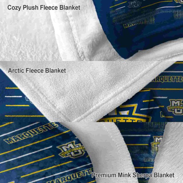marquette golden eagles striped pattern blue blanket premium grade