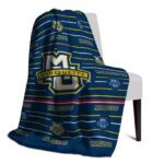 marquette golden eagles striped pattern blue blanket top rated